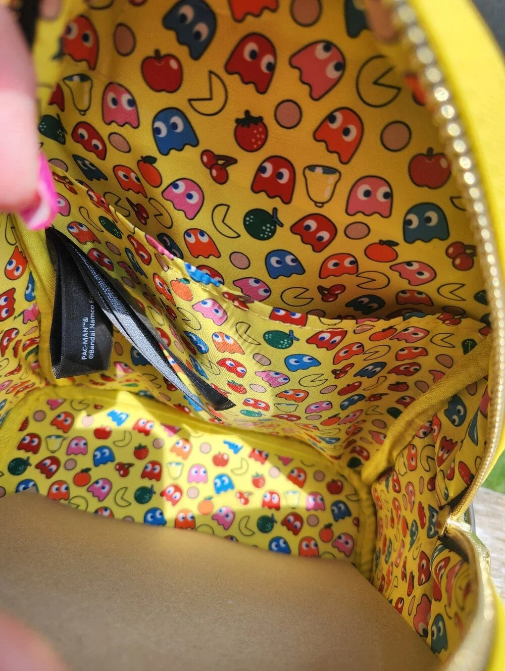 Loungefly Pac-Man Mini Backpack in Black and Metallic Gold NWT